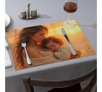 Placemats A Woman Holds Her Sleeping Child As The Sun Sets Dining Place Mats Modern Farmhouse Decor Modern Farmhouse Decor(4PCS)