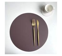 Placemats and Coaster Sets 1/4/10Set Round PU Faux Leather Placemats and Coasters Set Double Color Elegant Dining Table Mat Pad Party(RDS coffee white,Black)