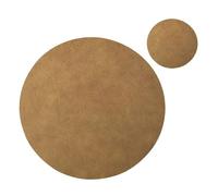 Placemats and Coaster Sets 1/4/6/10sets PU Leather Round Placemats and Coasters Washed Cowhide Pattern Table Mats for Dining(COR tan brown,Black)