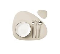 Placemats and Coaster Sets 1/4/6Set Halloween Placemat with Coaster Tableware Pad Heat Insulation Leather Western Tablemat(Beige,4sets)