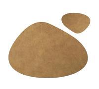 Placemats and Coaster Sets 1/4/6Sets PU Leather Placemats and Coasters Waterproof Coffee Kitchen Table Pad Mats Wrinkle Free Dining(CCO tan brown,4sets)