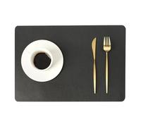 Placemats and Coasters， PU Imitation Leather Square Placemat 43x30cm Multicolor(Black 1)