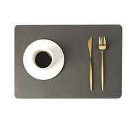 Placemats and Coasters， PU Imitation Leather Square Placemat 43x30cm Multicolor(Dark Gray)