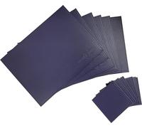 Placemats and Coasters Set of 12, Faux Leather Table Mats | 6 Blue Placemats & 6 Coasters | Washable Dining Place Mats | M&W