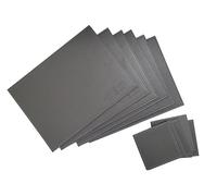 Placemats and Coasters Set of 12, Faux Leather Table Mats | 6 Grey Placemats & 6 Coasters | Washable Dining Place Mats | M&W