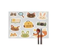 Placemats Boho Placemats Set of 4 Anime Props Placement Mats Anti-slip And Anti-fouling Suitable for Kitchen Tables Restaurants Hotels And Business Offices