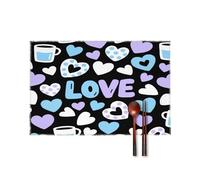 Placemats Boho Placemats Set of 4 Black Heart Placement Mats Anti-slip And Anti-fouling Suitable for Kitchen Tables Restaurants Hotels And Business Offices