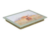 Lap Tray 44cm Highland Cow Design Beanbag Cushion Polyester Serving Food Drinks