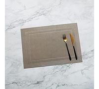 Placemats Elegant Champagne Table Mats Set of 4 Place PVC Place Mats Heat Resistant Table Mats Heat Proof Placemat Stain-resistant Non-slip Washable Dinner Mats Round Tables Kitchen