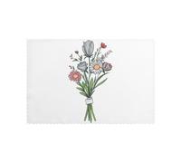 Placemats for Dining Table Set of 6 12x18in AKGFFDS Give you a bouquet of flowers Printing for hotel Family Banquet