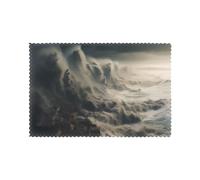 Placemats for Dining Table Set of 6 12x18in AKGFFDS Huge waves Printing for hotel Family Banquet