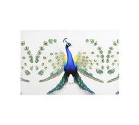 Placemats for Dining Table Set of 6 12x18in HHGFASD Peacock opens his tail Pattern for hotel Family Banquet