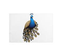 Placemats for Dining Table Set of 6 12x18in HHGFASD Spotted peacock Pattern for hotel Family Banquet