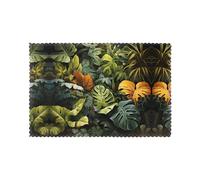 Placemats for Dining Table Set of 6 12x18in HHGFASD Tropical Rainforest Palm Leaves Pattern for hotel Family Banquet