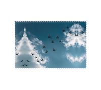 Placemats for Dining Table Set of 6 12x18in YTUOPWE Birds of Prey in the Blue Sky Picture for hotel Family Banquet