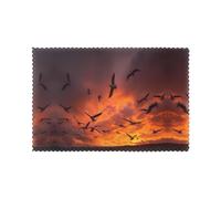 Placemats for Dining Table Set of 6 12x18in YTUOPWE The geese at sunset Picture for hotel Family Banquet