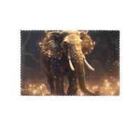 Placemats for Dining Table Set of 6 WHJDPP A Little Elephant who Turns Magic Printing Hotel Family Banquet