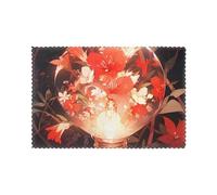 Placemats for Dining Table Set of 6 WHJDPP Little red Flower in The Light Bulb Printing Hotel Family Banquet