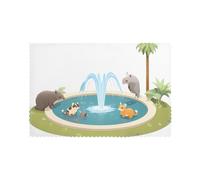 Placemats for Dining Table Set of 6 WHJDPP Small Animals Playing by The Fountain Printing Hotel Family Banquet
