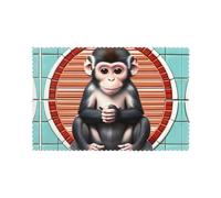 Placemats for Dining Table Set of 6 WHJDPP The Silent Monkey Printing Hotel Family Banquet