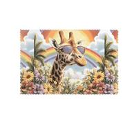 Placemats for Dining Table Set of 6 WHJSHOP Giraffe Under The Rainbow Pattern Hotel Family Banquet