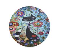 Placemats for Kitchen Table Machine Washable Cats Place Mats 4 Pack Non Slip Placemats Polyester Table Mats Round Diameter 15.4 inch Easy to Clean