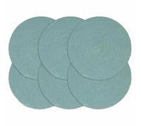 Placemats Green 38cm Jute Round Handmade Set of 6 Rustic Boho Dining Mats Cozy