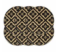 Placemats Handwoven Black Jute 38cm Round Set of 6 Rustic Table Protectors Mats