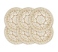 Placemats Natural Jute 38cm Round Handmade Set of 4 Soft Eco Dining Mats HomeUse