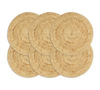 Placemats Natural Jute 38cm Round Handmade Set of 6 Rustic Dining Coasters Table