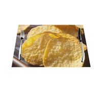 Placemats Set of 1 PC Washable Wipeable Table Mats Heat Resistant Weave Place Mats Potato Chips Placemats Wrinkle Free Place Mats for Dining Table Kitchen Party Holiday Decoration 30 x 45 cm