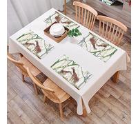 Placemats Set of 4,Giraffe Safari 3D Giraffe Forest Tree Flowers Theme Wildlife African Jungle Anima,Washable PVC Place Mats, Woven Vinyl Plastic Placemats for Dining Table, Non-Slip Kitchen Placemats