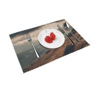 Placemats Set of 4 Heat Resistant Place Mats Non-Slip Washable Table Mat Horse Grazing on the Mountain Wipeable Placemat for Kitchen Dining Table Wrinkle Free Table Place Mats for Indoor Outdoor