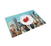 Placemats Set of 4 Heat Resistant Place Mats Non-Slip Washable Table Mats A Large Group of Dogs Wipeable Placemat for Kitchen Dining Table Wrinkle Free Table Place Mats for Indoor Outdoor