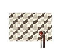 Placemats Set of 4 Heat Resistant Placemats for Dining Table Washable Placemats Cream and Brown Table Mats Non-Slip Woven Placemats for Kitchen Wedding Party Decoration 12 X 18 Inch