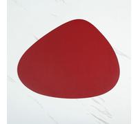 Placemats Set of 4 Modern, Small Placemats Red Teardrop Shaped Leather Dinner Table Mats 17.5x14.4inch
