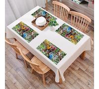Placemats Set of 4,Parrot Feather Macaws Standing On A Branch Resting,Washable PVC Place Mats, Woven Vinyl Plastic Placemats for Dining Table, Non-Slip Kitchen Placemats