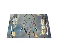 Placemats Set of 4 PCS Heat Resistant Non-Slip Place Mats for Dining Table Native American Dream Catcher Placemats Wipeable Washable PVC Weave Table Mats for Party Kitchen Dining Decor 45 x 30 cm