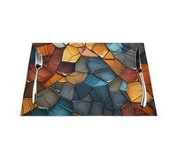 Placemats Set of 4 PCS Washable PVC Table Mats Heat Resistant Vinyl Woven Place Mats Fragments Placemats Non-Slip Wipeable Placemat for Kitchen Dining Table Decoration 45 x 30 cm