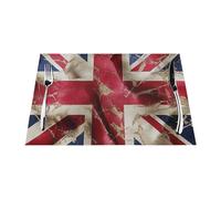 Placemats Set of 4 PCS Washable Wipeable Table Mats Heat Resistant Weave Place Mats British Flag Placemats Wrinkle Free Place Mats for Dining Table Kitchen Party Holiday Decoration 30 x 45 cm