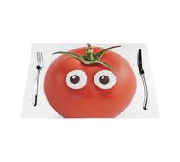 Placemats Set of 4 PCS Washable Wipeable Table Mats Heat Resistant Weave Place Mats I Love You from My Head Tomatoes Placemats Wrinkle Free Place Mats for Dining Table Party Holiday Decor 30 x 45 cm