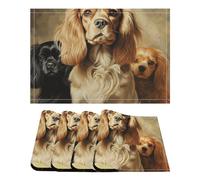Placemats Set of 4 Washable Heat Resistant Place Mats Cocker Spaniel Dining Table Mats Wipeable Placemat for Kitchen Dining Table Decoration Indoor Outdoor