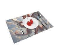 Placemats Set of 4 Washable Wipeable Table Mats Heat Resistant Weave Place Mats Chinese Dragon Placemats Wrinkle Free Place Mats for Dining Table Kitchen Party Holiday Decoration 30 x 45 cm