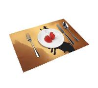 Placemats Set of 4 Washable Wipeable Table Mats Heat Resistant Weave Place Mats cool bull riding Placemats Wrinkle Free Place Mats for Dining Table Kitchen Party Holiday Decoration 30 x 45 cm