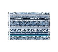 Placemats Set of 6 12x18in YYHHAOFA Blue Polynesian Maori Tribal Pattern Prints - Thick, Sturdy, for Dining, Kitchen, Hotel, Home, and Banquet Decorations