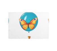 Placemats Set of 6 12x18in YYHHAOFA Butterfly on a Balloon Prints - Thick, Sturdy, for Dining, Kitchen, Hotel, Home, and Banquet Decorations