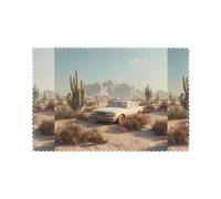Placemats Set of 6 12x18in YYHHAOFA Car in The Desert Prints - Thick, Sturdy, for Dining, Kitchen, Hotel, Home, and Banquet Decorations