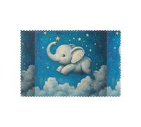 Placemats Set of 6 12x18in YYHHAOFA Elephant Sky Park Prints - Thick, Sturdy, for Dining, Kitchen, Hotel, Home, and Banquet Decorations