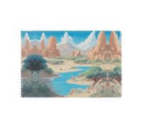 Placemats Set of 6 12x18in YYHHAOFA Oasis in The Desert Prints - Thick, Sturdy, for Dining, Kitchen, Hotel, Home, and Banquet Decorations