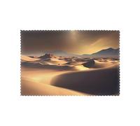 Placemats Set of 6 12x18in YYHHAOFA Sahara Desert Prints - Thick, Sturdy, for Dining, Kitchen, Hotel, Home, and Banquet Decorations